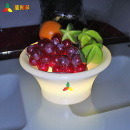 工廠直銷遙控變色LED七彩發(fā)光果盤 婚慶與家居的理想選擇